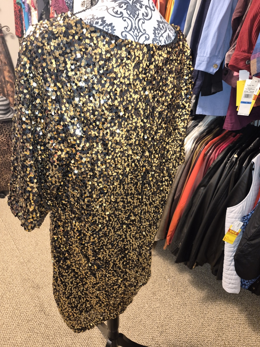 NWT - City Chic Gold Sequin Midi Dress - M(18W) - Picture 4 of 6